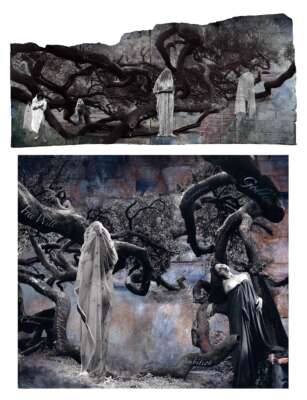 La Llorona in Lillith’s Garden (2004) by Delilah Montoya
Photographic Murals on Canvas, 20 x 8 feet and 10 x 8 feet