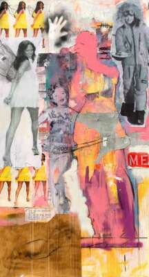 Call Out the Commands (2018) by Jenny Reinhardt
Mixed media, collage on linen, 82 x 45 inches