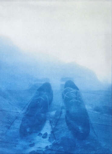 Christine So, You're Everywhere and Nowhere, 2022, Cyanotype on paper, 20 x 16 inches
