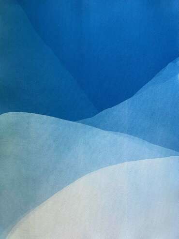 Christine So, Blue Valley 2, 2023, Cyanotype, 30 x 24 inches framed