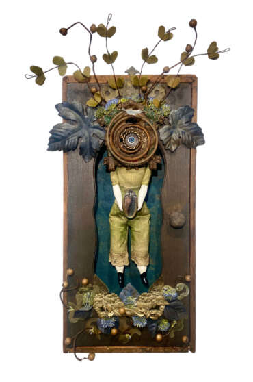 Dianne Hoffman, There Are Faeries Among Us,2023, Mixed media assemblage,19 x 10 x 4 inches