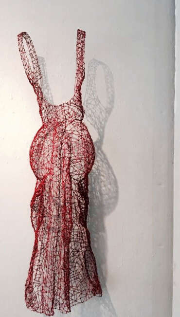 Kristine Mays, Reveling in Her Assets, 2019,Wire, 60 x 21 x 11 inches