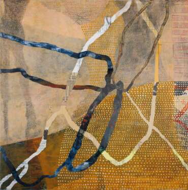 Larraine Seiden, Seamless #11, 2023acrylic mixed media and collage on canvas18x18 inches               
